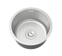 Lavello da cucina rotondo in acciaio inossidabile 304 per isola/bar, design sottopiano, include kit di scarico, perfetto per la cucina e l'arredamento moderno della casa