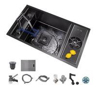 Lavello da cucina salvaspazio con accessori sifone e coperchio (lavello + Fau D 70 x 40 x 23 cm) per appartamenti e ville