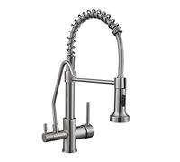 Lavello da cucina Tap per la commerciale da fattoria a barre, il rubinetto della cucina a molla di nichel, doppio cuccioli 360 GRUILE CANCHE MIXER CUSCINA CUSCINE, CRANE CHOLDE COLD COLD SCOPA A 2