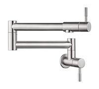 Lavello da cucina Tocca, tocco di riempimento in pentola a leva singola ruotare pieghevole per cucciolo bagliore cavalcata per la parete del rubinetto per l'acqua fredda lavandino nero/spazzolato