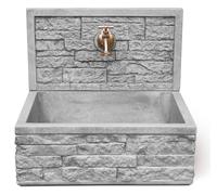 Lavello da Giardino Senza Rubinetto in Cemento Granulato di Marmo Q-Meseta Grigio