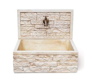 Lavello da Giardino Senza Rubinetto in Cemento Granulato di Marmo Q-Meseta Nocciola