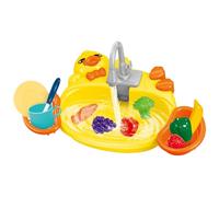 Lavello da gioco con acqua corrente, giocattolo per il lavello della cucina | lavabo con di circolazione automatico | lavello da cucina giocattolo con cibo da gioco e utensili da cucina per
