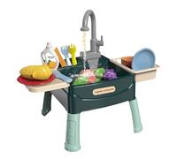 Lavello da gioco per bambini con acqua corrente 23 pezzi/set, lavello giocattolo in plastica sicuro con taglio di frutta e verdura e rubinetto funzionante per ragazzi ragazze 3+