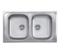 Lavello da incasso 2 vasche 86 cm inox Inox