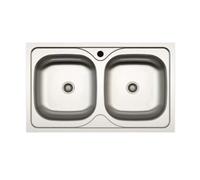 Lavello da incasso 2 vasche 86x50 cm inox Inox