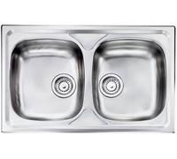 CM Lavello Cucina 2 vasche in Acciaio Inox 79 x 50 cm - 010442.X1.01.2016