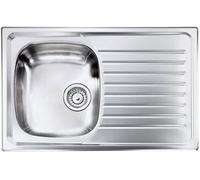 CM, Lavello 1 Vasca Sx, Gocciolatoio a DX, Linea Siros, 79 x 50 cm, Inox Satinato - 010441 SCSSX