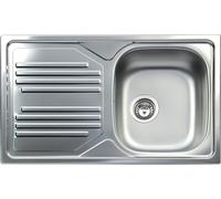 Lavello da Incasso in Acciaio Inox 1 Vasca a Destra Dimensioni 86x50 cm TM861ILP
