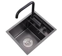 Lavello Da Incasso In Acciaio Inox Con Rubinetto Pieghevole Per Camper/Bar, Lavabo Per Verdure, Design A Vasca Singola A Scomparsa, Lavello + Rubinetto A30*45*21 Cm, Lavello + Rubinetto A30*45*21 Cm