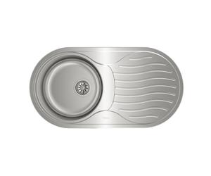 Lavello da incasso Teka DR 80 1C 1E, acciaio inox, una vasca, scolapiatti, forma ovale, 840 x 440 mm