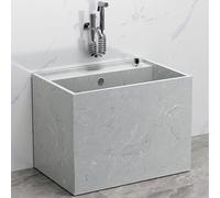 Lavello da pavimento con troppopieno e manopola di scarico Garage Rock Board Lavello in marmo Texture Mop Bacino di servizio per bagni Hotel Suites & Residences