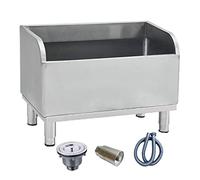 Lavello da pavimento in acciaio inox con filtro, piedini di livellamento regolabili e prevenzione del trabocco d'acqua, per ristorante, bar, buffet, 100 x 41 x 60 cm, argento