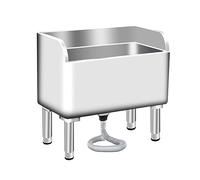 Lavello da pavimento in acciaio inox per lavabo, resistente, per interni ed esterni, per lavanderia, cucina e uso aziendale, 60 x 41 x 55 cm, con sistema di drenaggio