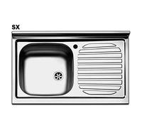 LAVELLO CUCINA APPOGGIO ACCIAIO INOX UNA VASCHETTA Destra DX APELL 80 cm