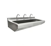 Lavello Di Servizio A Parete In Acciaio Inox, Postazione Di Lavaggio Commerciale Allungata Con Rubinetto, Sistema Di Drenaggio A Scanalatura A X, Per Ristoranti, Cucine(120 * 50 * 22cm)