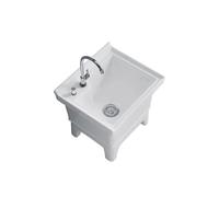 Lavello di servizio con rubinetto, funzione di scarico rapido, for cucina all'aperto, lavanderia, garage e cantina, ceramica(S)