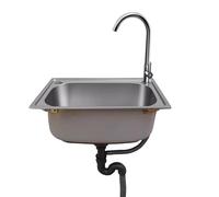 Lavello di Servizio in Acciaio Inossidabile, Lavello da Cucina a Vasca Singola da Montare a Parete, Lavabo per Garage, Lavanderia, Fattoria(42x37cm)