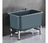 Lavello di servizio indipendente, con pulsante di scarico, tipo lavabo per la pulizia del pavimento, lavello per lavandini, lavello per mocio, lavabo di servizio verticale per lavanderia(Gray,60cm)