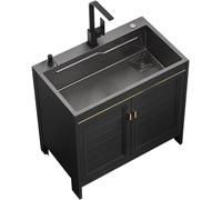 Lavello di Utilità Autoportante Lavello da Cucina Lavello Commerciale con Rubinetto del Tubo dell'Acqua Fredda E Calda E Stoccaggio per Cucina Bagno Ristorante Lavanderia da Fatt, 68x45x80cm