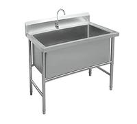 Lavello di utilità, lavello della cucina, lavello della cucina industriale, lavello indipendente in acciaio inox, lavello commerciale a 1 scomparto, lavello industriale(Size:80cm/31in)