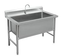 Lavello di utilità, lavello della cucina, lavello della cucina industriale, lavello indipendente in acciaio inox, lavello commerciale a 1 scomparto, lavello industriale(Size:120cm/47in)