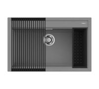 Lavello Elleci Incasso Cucina 1 Vasca 79x51 Best 130 Grigio Titanium LMB13073K2