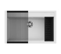 Lavello Elleci Incasso Cucina 1 Vasca 79x51 Best 130 White Bianco LKB13096K2