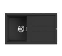 Lavello Elleci Incasso Cucina Best 1 Vasca LGB40040NA 86x51 Nero Full Black