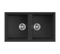 Lavello Elleci Incasso Cucina Best 2 Vasche LGB45040BSONA 83x48 Nero Full Black