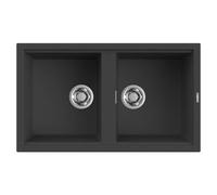 Lavello Elleci Incasso Cucina Best 2 Vasche LGB45059NA 86x51 Antracite