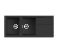 Lavello Elleci Incasso Cucina Best 2 Vasche LGB50040NA 116x51 Nero Full Black