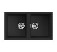 Lavello Elleci Incasso Cucina Best 2 Vasche LKB45086BSONA 83x48 Nero