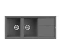 Lavello Elleci Incasso Cucina Best 2 Vasche LKB50099NA 116x51 Grigio Dark Grey