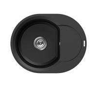 Lavello Elleci Incasso Cucina Easy 1 Vasca LGYR6040NA 60x47 Nero Full Black