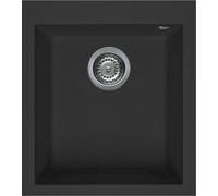 ELLECI Lavello 1 Vasca, Linea Quadra 100, Installazione Standard, 41 cm, Keratek Nero - LKQ10086