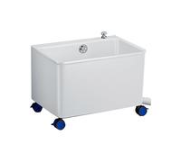 Lavello For Mocio In Plastica Commerciale, Lavello Da Pavimento Profondo E Di Grande Capacità,Adatto For Cucine/ristoranti/spazi Commerciali(White,S)