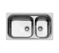 Foster Lavello incasso 1562 002 1562002 - 2 vasche acciaio spazzolato vasca grande sinistra 86 cm