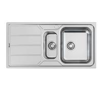 Foster Lavello una vasca con vaschetta e gocciolatoio a sinistra 5197 061 finitura acciaio inox da 97x50 cm