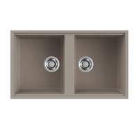 Lavello Elleci Incasso 2 vasche 83,6x48,8 Best 450 Sottotop Granitek Grigio Tortora LGB45043BSO