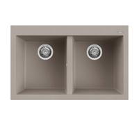 Lavello Elleci Incasso 2 vasche 79x50 Quadra 350 Granitek Grigio Tortora LGQ35043