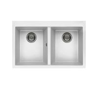 Elleci LGQ35068 Quadra 350 Lavello 2 vasche in Granitek Bianco (G68)