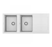 Elleci Lavello da incasso Easy 500 LGY50068 - 2 vasche gocciolatoio reversibile Granitek Bianco