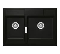 LAVELLO FRAGRANITE KALM175G75 - Green Line 2 vasche da appoggio 90 x 63 - Nero Opaco#CONSEGNA IN 3 SETTIMANE#