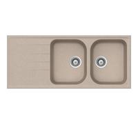 Schock LITD200A58N Lavello incasso 1160 x 500 - avena 2 vasche - gocciolatoio - reversibile - granito