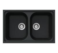 LAVELLO SCHOCK LITHOS N200S A - 2 VASCHE CRISTALITE ANTRACITE