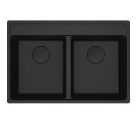 Lavello 2 vasche (76x51cm) Mrg 620 35 35 TL MARIS Nero Opaco 114 0661 674