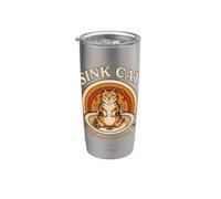 Lavello Gatto Territorio Efficiente Bagno Umorismo Bicchiere termico in acciaio inox doppia parete
