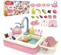 Lavello giocattolo per bambini con accessori XXL rosa