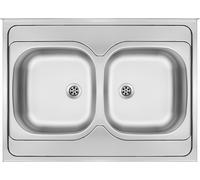 Lavello in acciaio a 2 camere - vasca da appoggio ZM6 320N 5907650846550